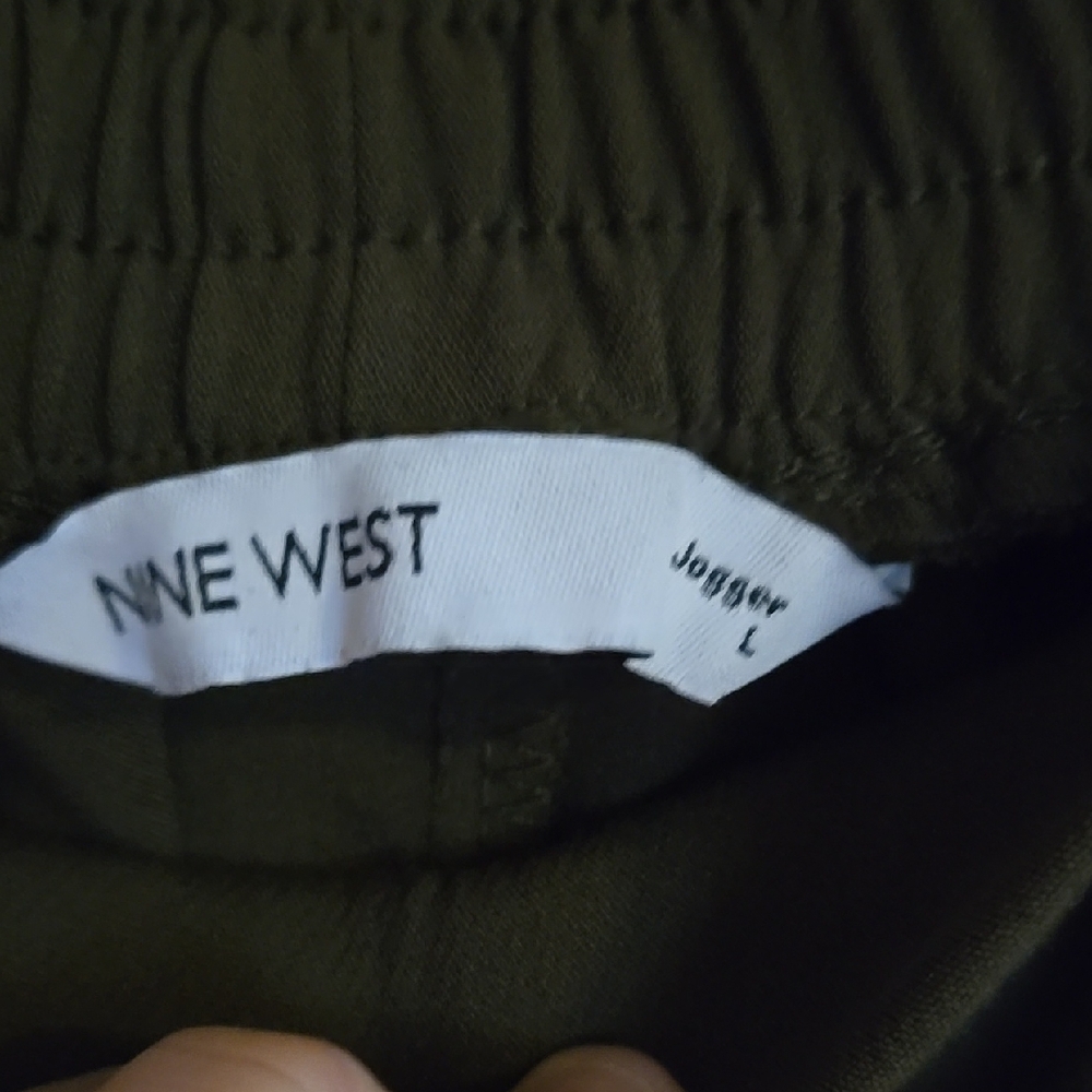 Womens Olive Green Jogger Pants - Picture 2 of 2